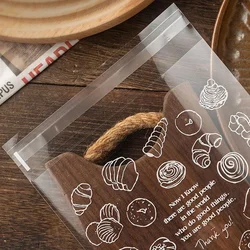 100/200pcs Clear Self-sealing Bags For Bakery Breads, Doughnuts, Croissants, Disposable Packaging For Kitchen Utensils