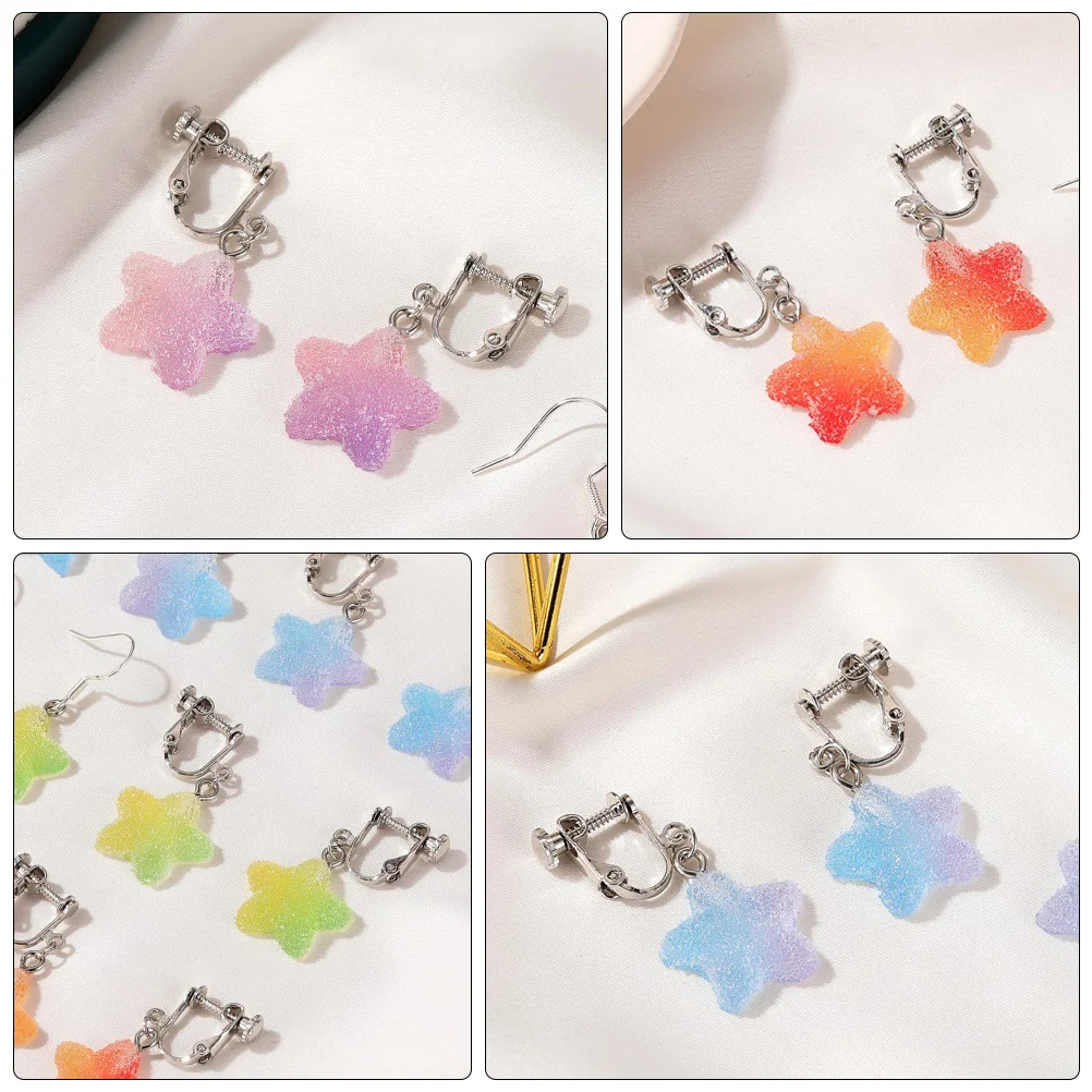 5 paia di orecchini a forma di stella creativi, ciondolo delicato per donne e ragazze, adorabili decorazioni per l'orecchio, feste di compleanno, festival, regalo, moda durevole