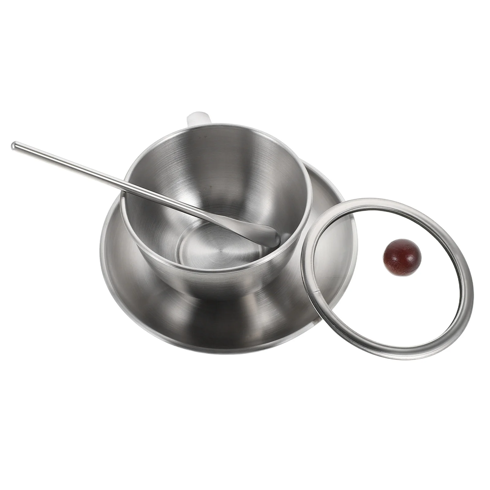 

1Set Vintage Stainless Steel Coffee Cup Saucer Set Rustic Metal Drinkware Elegant Afternoon Tea Latte Espresso