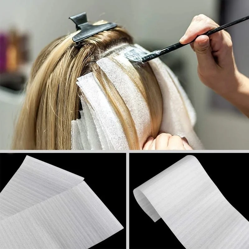 50PCS Disposable Hair Dye Foam Paper Professional Hair Coloring Highlighting Strips Tools