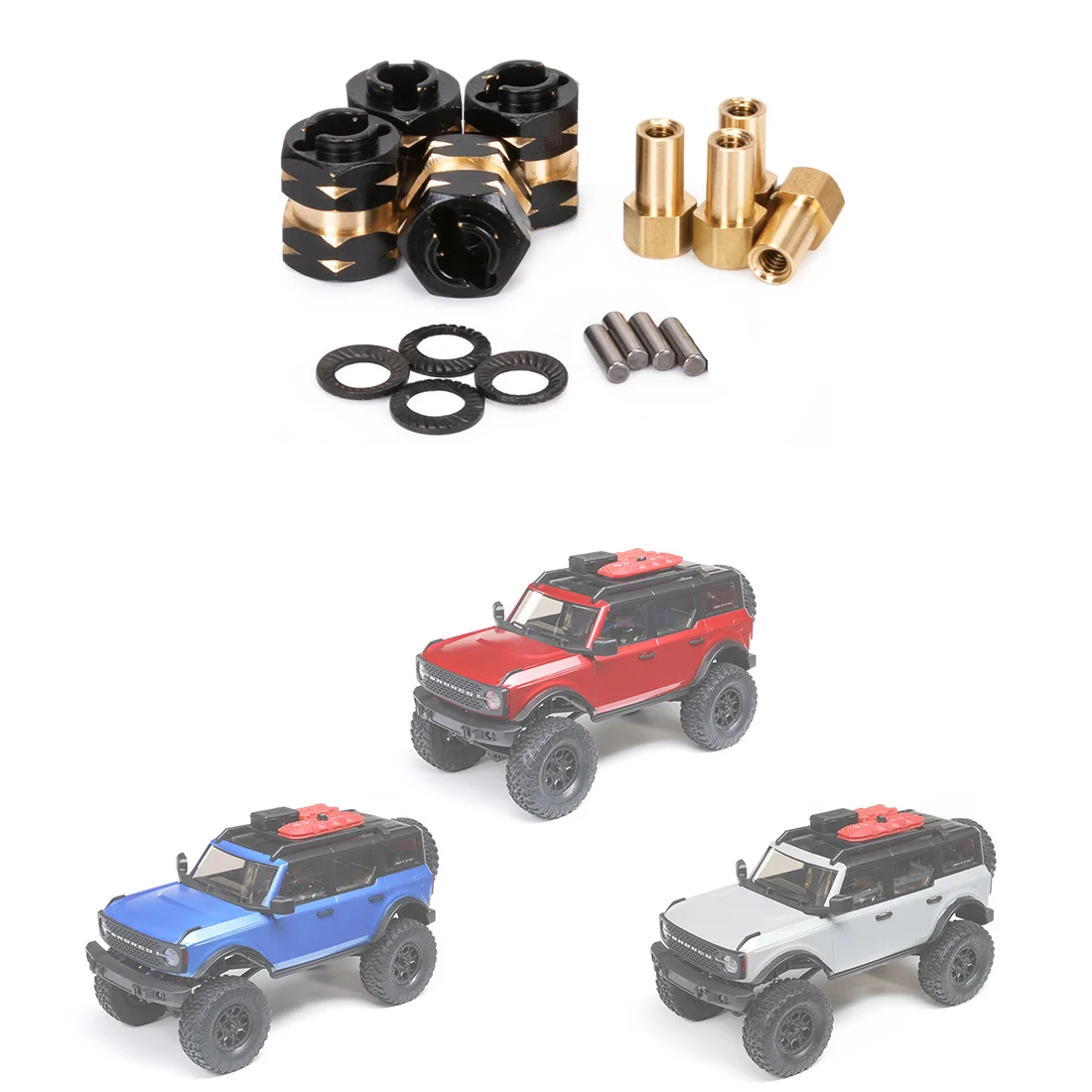 

AINY-Brass Extended Wheel Hub Spacer Adapter Axle Counter Weight For Axial SCX24 Gladiator JLU Bronco Deadbolt C10 Upgrades