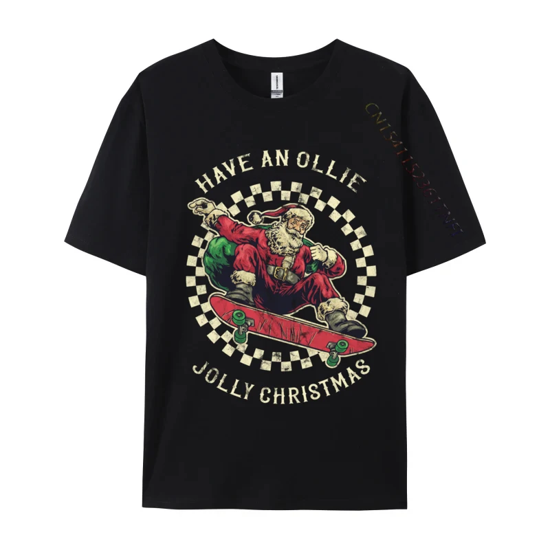 

Christmas T Shirts Cool Cotton Round Neck Streetwear Tops Shirts Vintage Oversized Tees Skatesanta T-Shirt