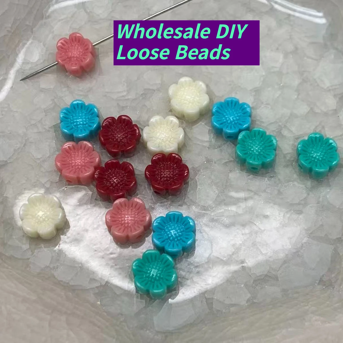 20Pcs DIY Loose Beads Flower Shaped Shell Powder Isolation Beads 10mm For Jewelry Making DIY Bracelet Necklace Chains Accessory