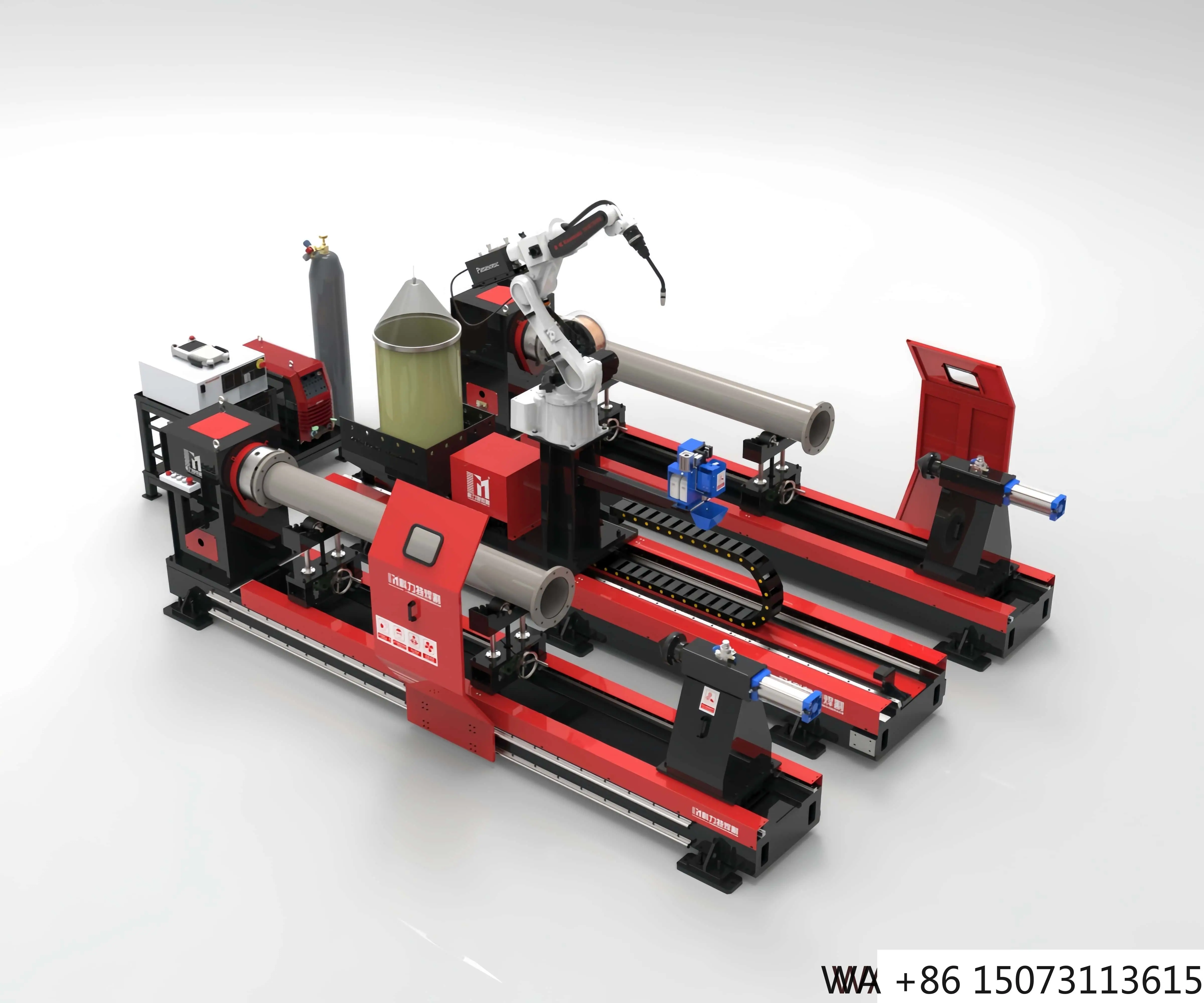 Línea de Producción de Soldadura por Arco Sumergido y MIG Automática, Especializada para la Fabricación de Postes de Lámparas
