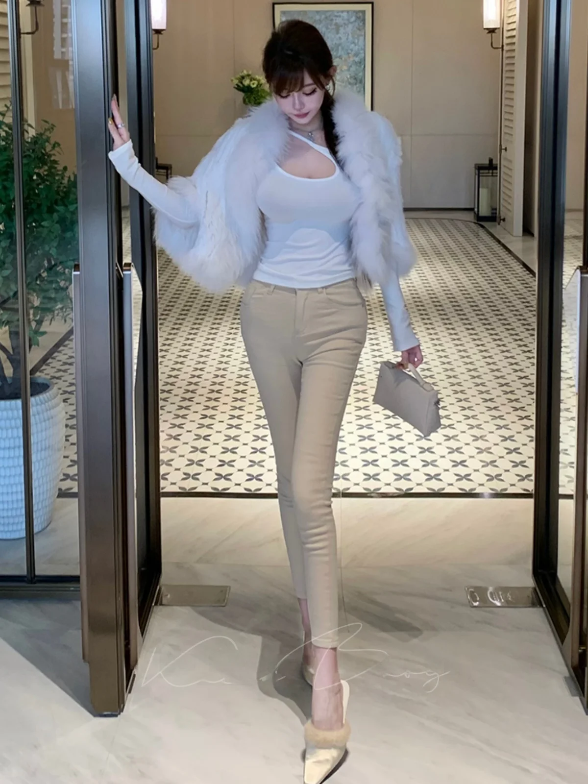 

Slim Fit High Waist Denim Pants Women's Tummy Control Butt Lifting Ankle Length Casual Jeans Simple Sle Cotton Stretch