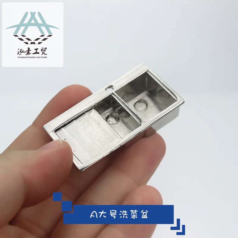 1:12 Doll House Accessories Diy Miniature Model Figurines Creative Simulated Double-slot Kitchen Sink Scene Photography Props