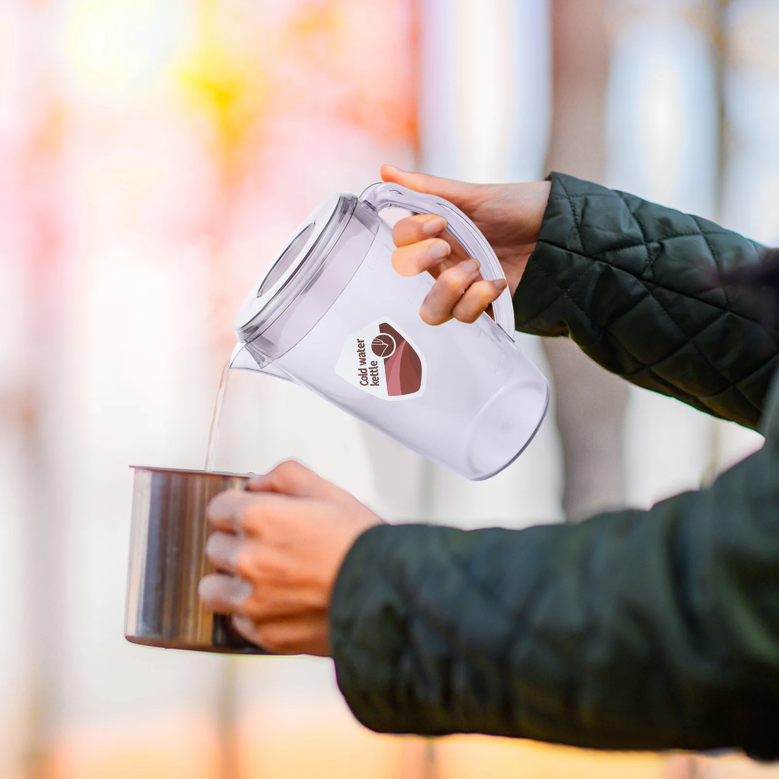 

1Pcs Cold Water Kettle Large Capacity Plastic Heat-Resistant Beverage Jug Multipurpose Juice Storage Household Drink Container