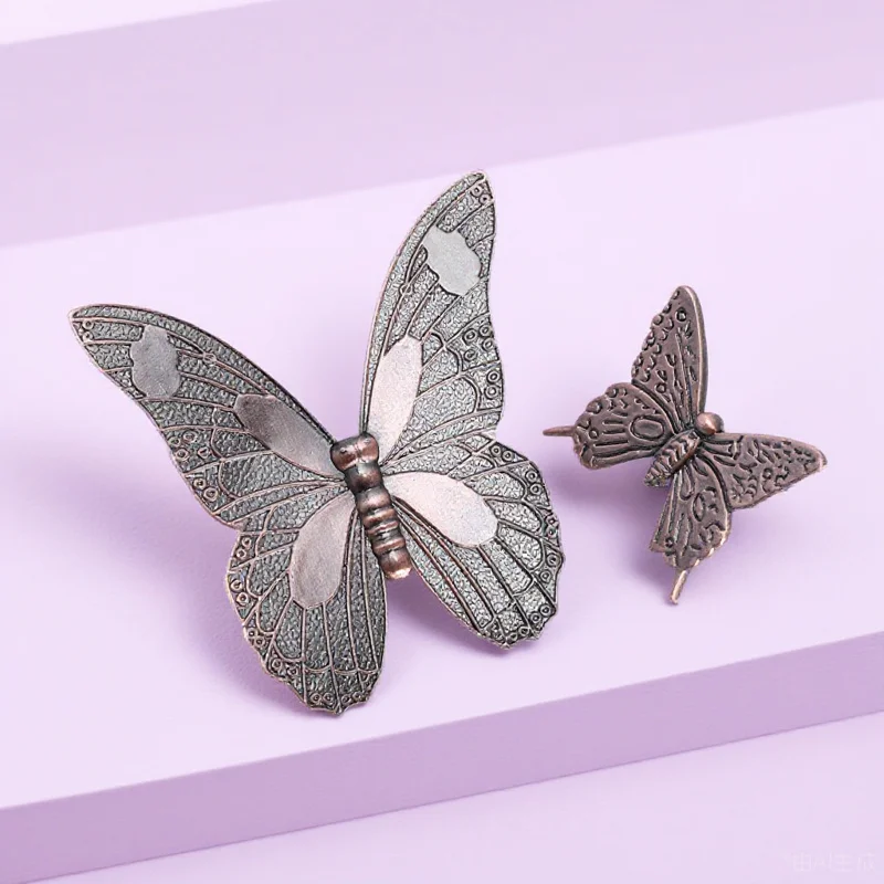 

2Pcs Red Knobs Delicate Butterflies Handles for Furniture Drawers Wardrobes Multipurpose