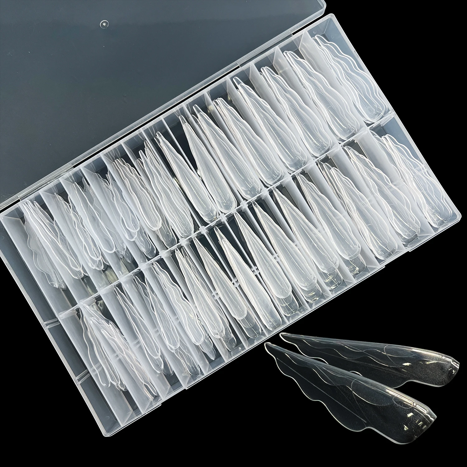112/150pcs Butterfly Wing Arrow Dual Nail Forms for Poly Extension Gel Reusable Extra Long Stiletto Full Cover Nail Molds