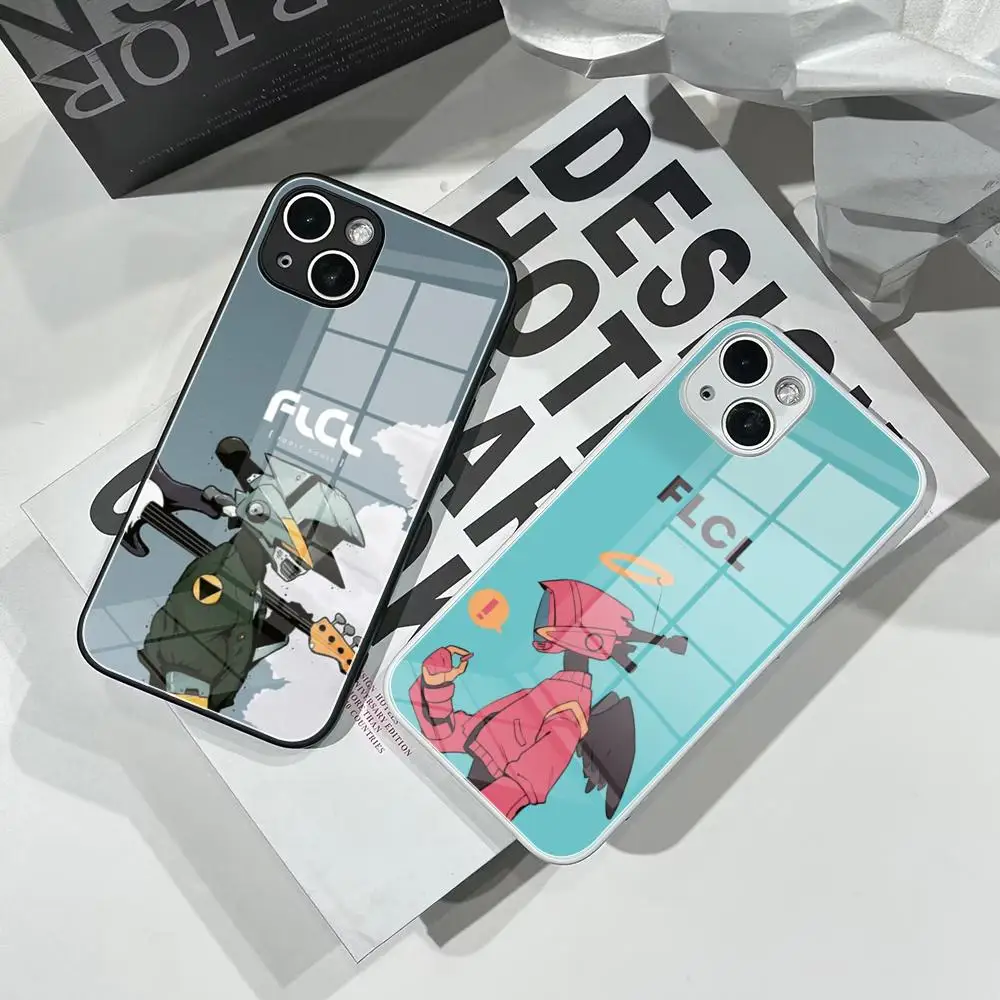 

FLCL Canti Anime Phone Case Tempered Glass For IPhone 16 15 Pro Max 14 13 12 Mini Plus Samsung S24 S23 Ultra phone case