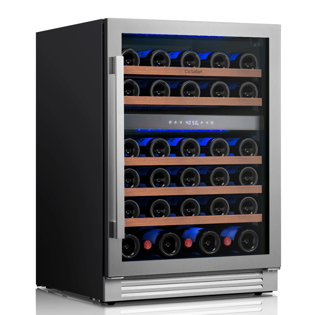 160L Dual Zone Wine Cooler 52 Bottles Wine Refrigerator Electronic Temperature Control 3‑Color LED Light Odor Remover ETL Certified Home Bar Wine Fridge