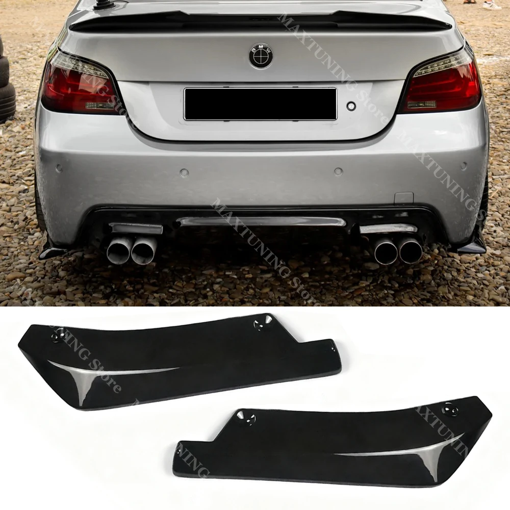 For BMW 5 Series E60 E61 M Sport 2004-2010 Rear Bumper Side Splitters Diffuser Exhaust Pipe Winglets Trim Extension Bodykits