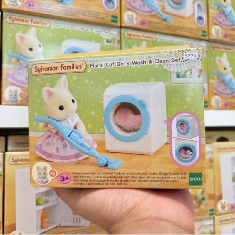 Original Sylvanian Families Cute Children'S Room Set Kitchen Furniture Bicycle Anime Figrues Flocking Toys Gifts Room Decora