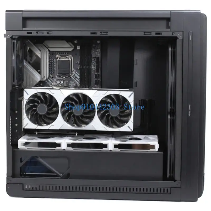 L4MD Vertical Graphics Card Mount Bracket Metal Construction Two Slot Compatibility