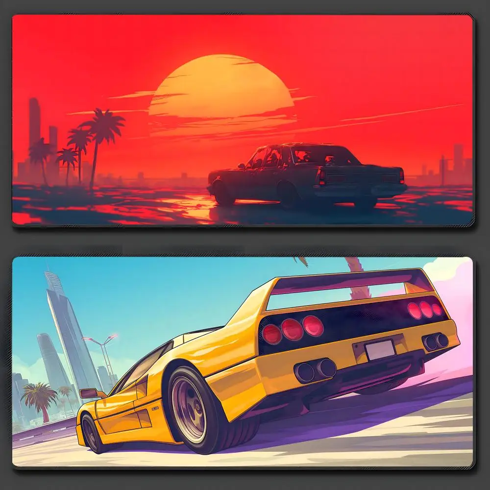

Neon City Racing Пейзаж Киберпанк Коврик для мыши Большой противоскользящий резиновый коврик для игрового стола Толстый край швов Подходит для офиса и