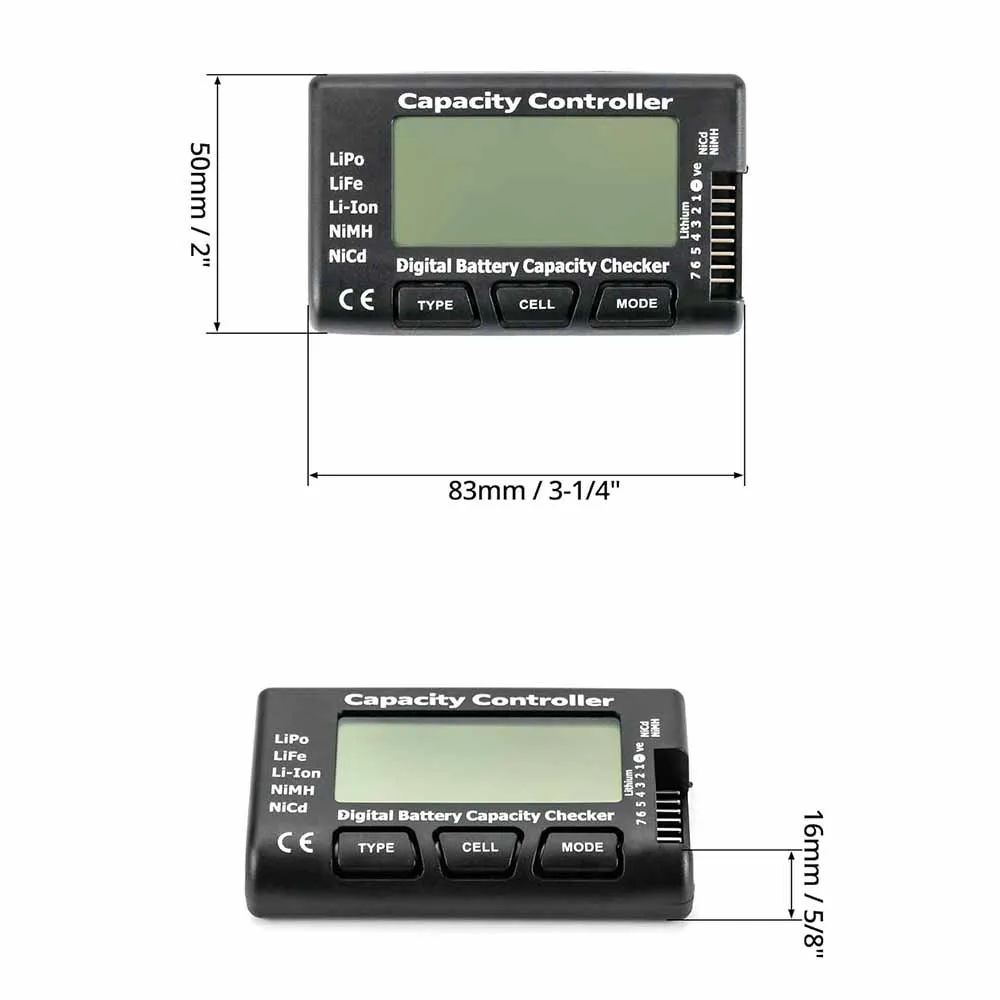 RC Cellmeter 7 Digital Battery Capacity Checker Controller Tester Voltage Tester for LiPo Life Li-ion NiMH Nicd Cell Meter