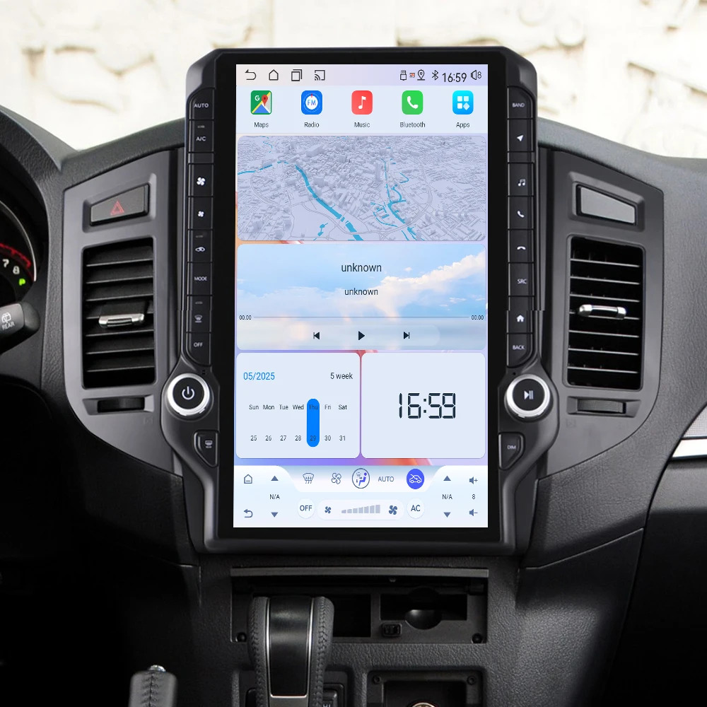 14.5 Inch For Mitsubishi Pajero 2007 - 2020 Car GPS Multimedia Player Stereo Head Unit Vertical Tesla Screen Android Auto CARPLA