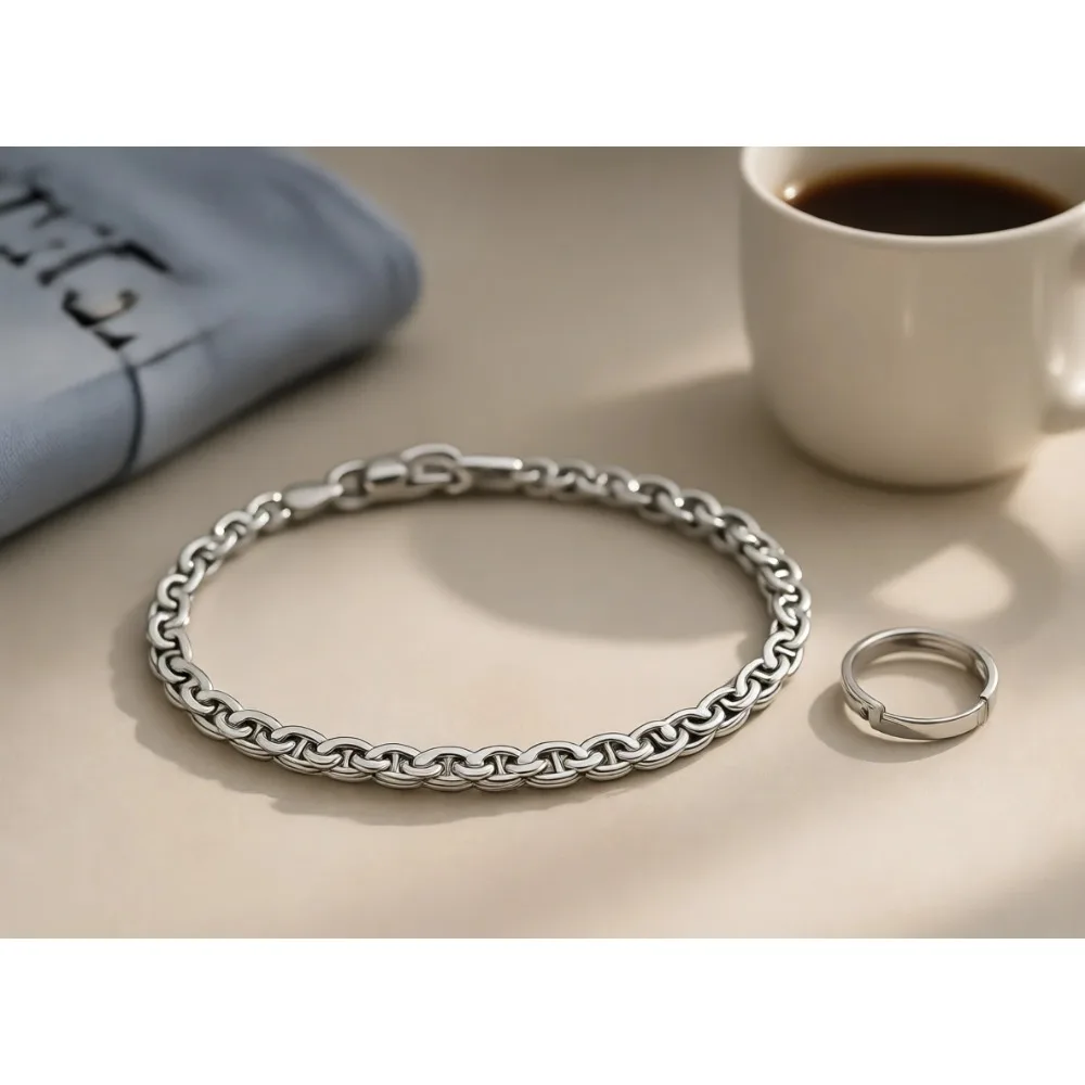 

Браслет-цепочка из цельного стерлингового серебра с золотым покрытием, итальянского производства, для мужчин и женщин