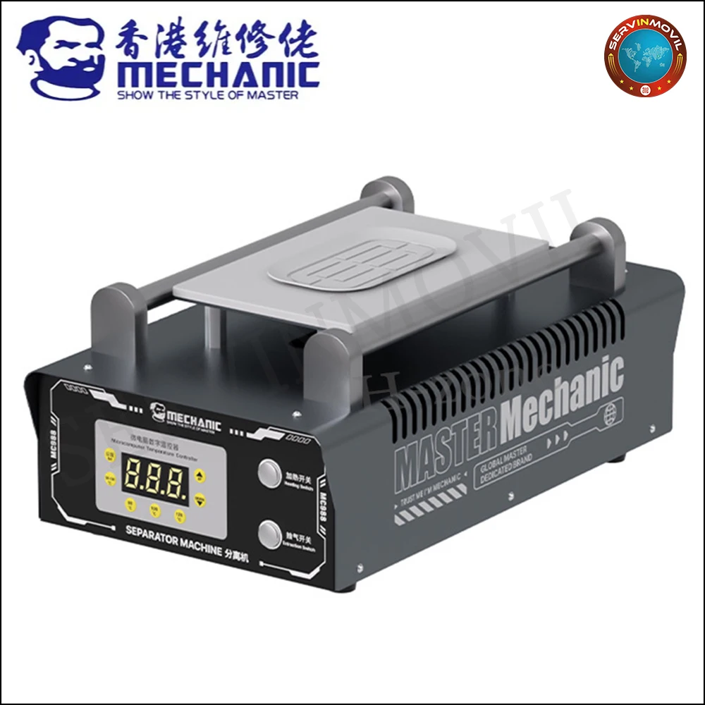 Máquina separadora de pantalla LCD mecánica MC988, 150W, alta succión, calentamiento rápido, se adapta a pantallas de hasta 10,5 pulgadas, Control preciso de temperatura