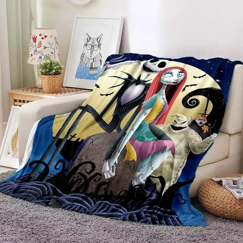 The Nightmare Before Christmas Blanket Fluffy Children Throw Warm Soft Sofa Plush Bedspread Throw Blanket for Sofa Bed Gift