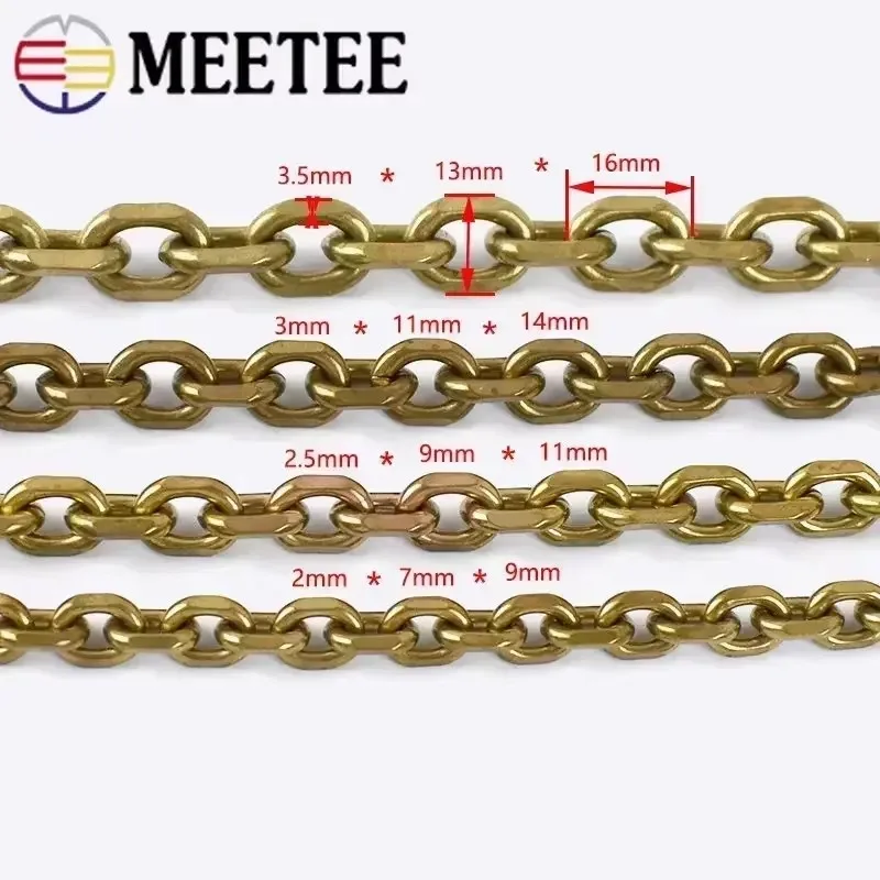 50cm Fashion Solid Brass Wallet Chain Men Belt Pants Keychain Trousers Jeans Metal Bag Chains DIY Leather Crafts Accessories
