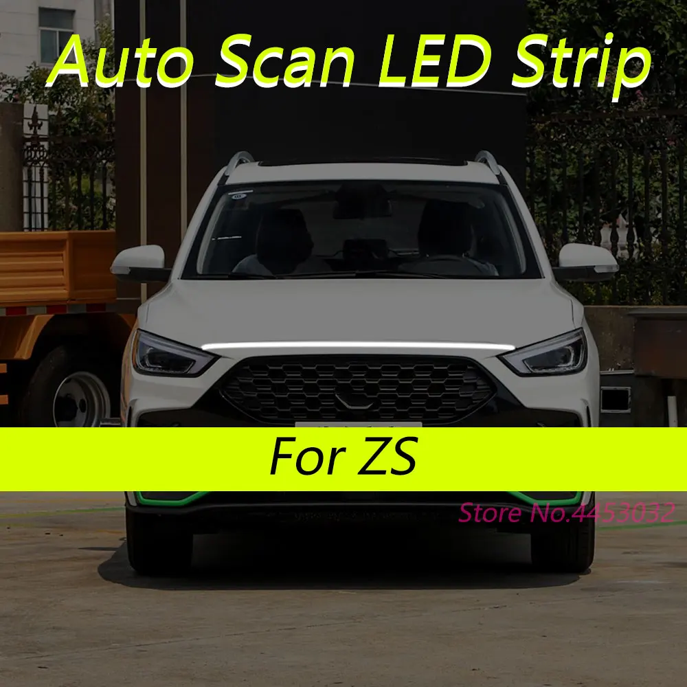 Neue DRL Auto Scan LED Streifen für MG ZS 2019-2025 Motorhaube Licht Flexible Scheinwerfer Willkommen Licht 59 Zoll