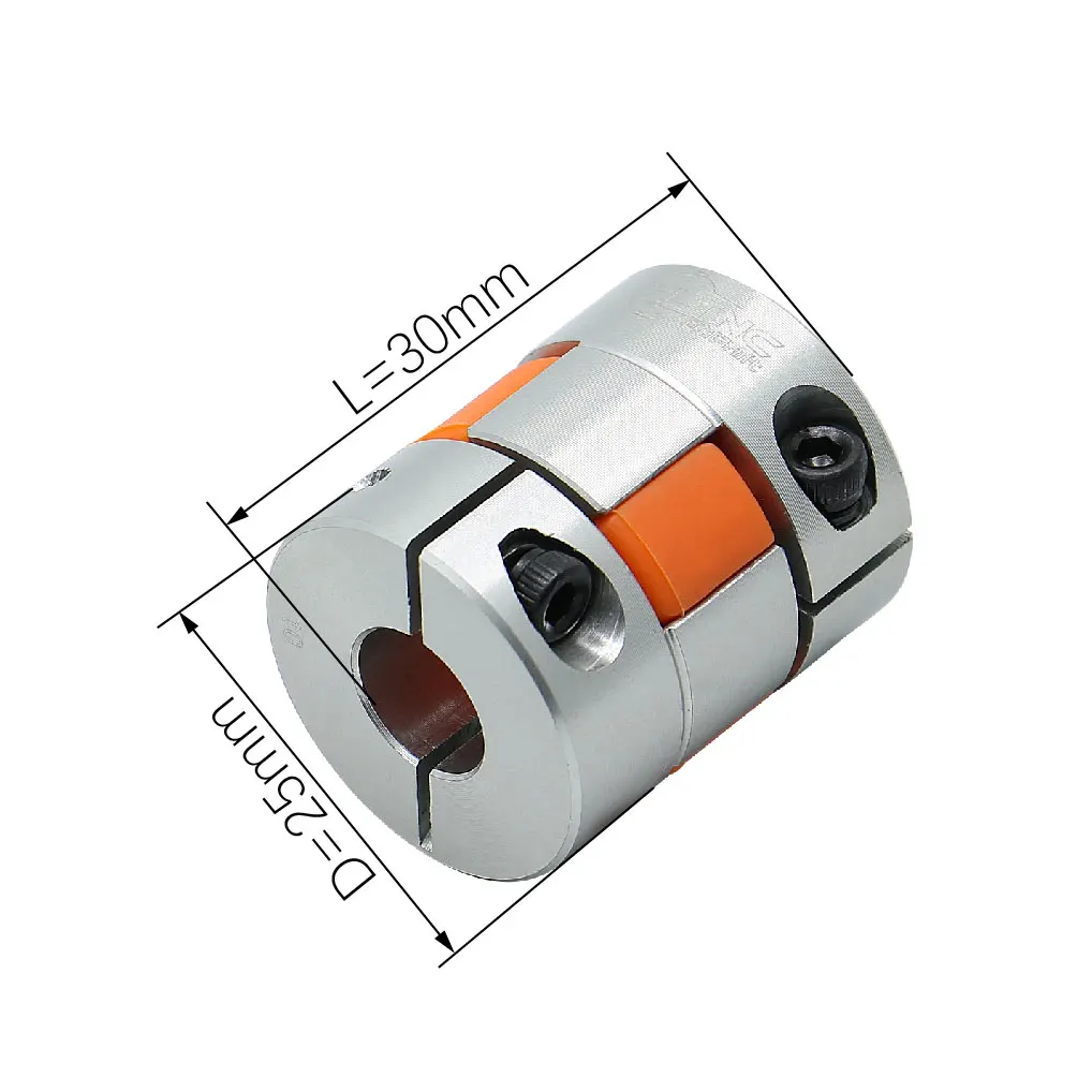 HLTNC D25L30 Two-Jaw Shaft Coupler Aluminium Motor Flexible Coupling Connector CNC  Couple 4/5/6/6.35/8/10/12/14mm