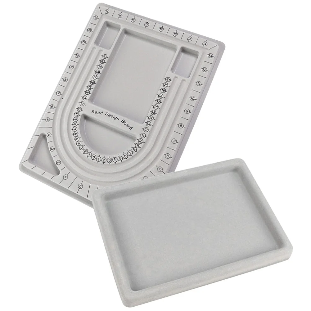 

2Pcs Bead Design Boards Premium Plastic Beading Jewelry Making Tray with Groove Design for Bracelet Necklace Crafting Sorting