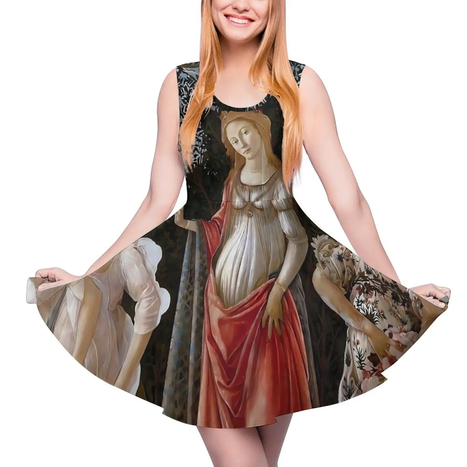 Sandros Botticelli 1470-80 Dress Primavera Elegant Dresses High Waist Street Fashion Oversized Skate Dress Lady Graphic Clothing