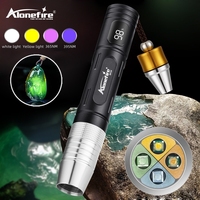 4-In-1 Jade Detector Light UV 365nm Rechargeable Emerald Jewelry Gems Amber Identification Flashlight Ultraviolet LED Torch Lamp