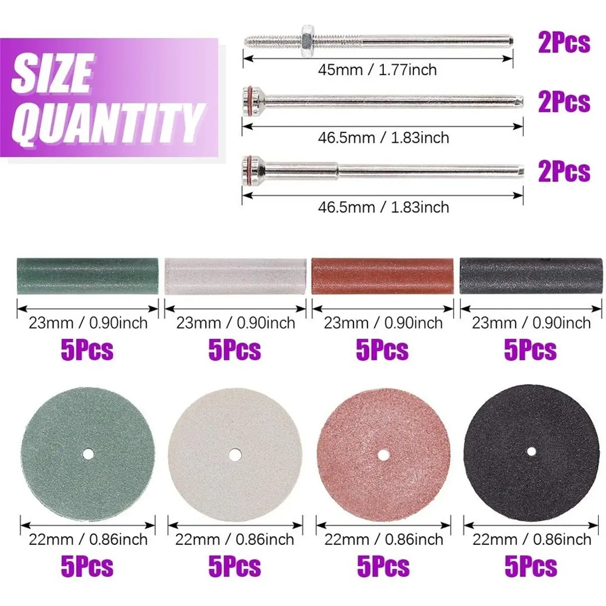 1set Polishing Wheel Set (4 Colors + Mandrel) - Rotary Tool Accessories for Dental Labs & Jewelry Making