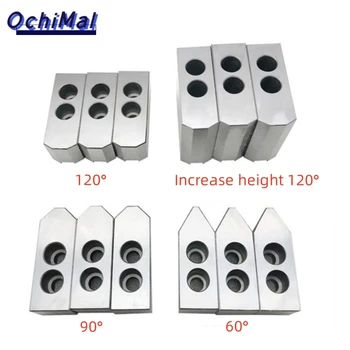 유압 척 소프트 턱 3 개, 오일 압력, 높이 증가, 두께 증가, 선반 턱 60 도, 90 도, 120 도