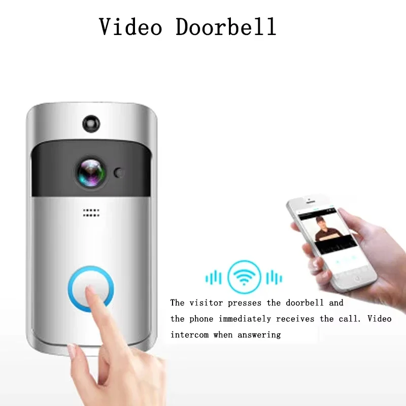 Video Door Bell Wireless Doorbell Smart Wifi Camera Door Phone Intercom with Motion Detection Waterproof for Home Security