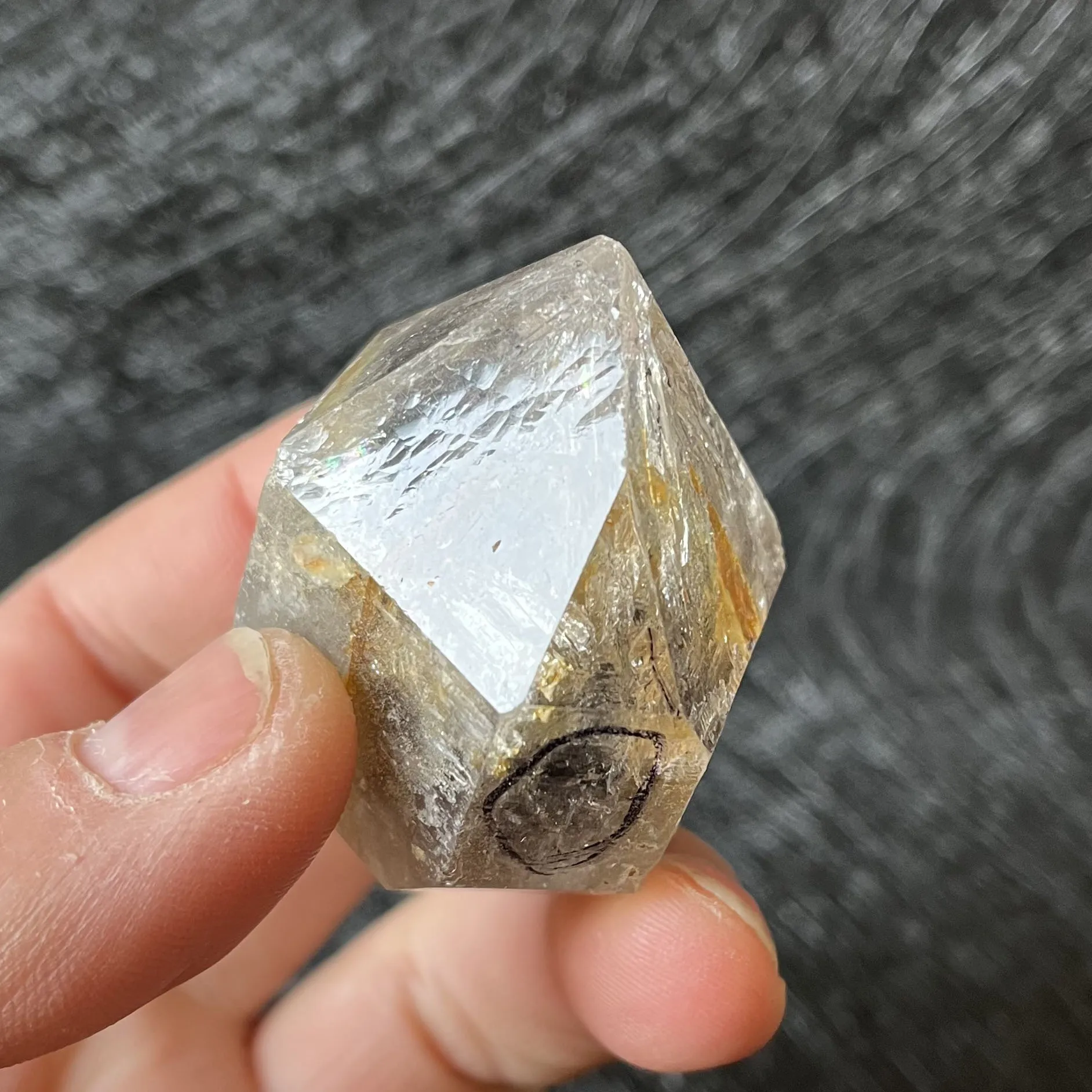 Natural Herkimer Skeleton Quicksand Energy Source Database Crystal Mineral Guardian Stone Black Crystal Specimen Gemstone -s1