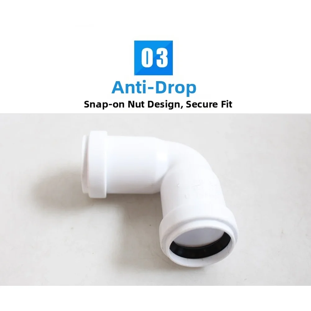 32mm Right Angle Quick Connect Fitting 90 Degree Bend Pipe No Glue Adapter  Tank Joints White Hard Tube Fittings