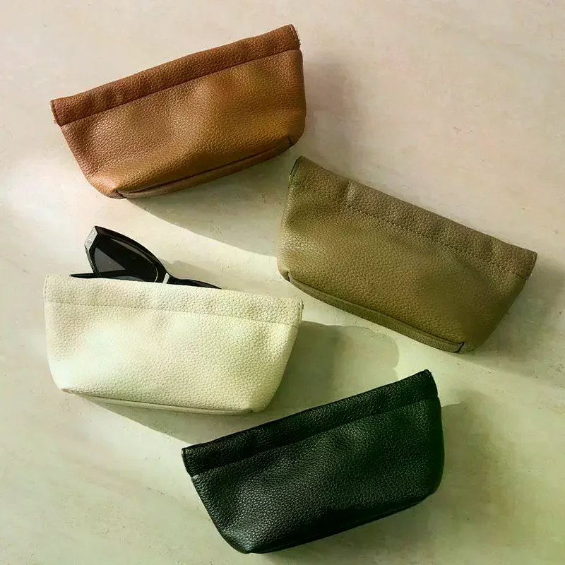 Soft PU Leather Magnetic Eyeglass Case – Portable Sunglasses Storage Bag, Multi-Functional Daily Accessory