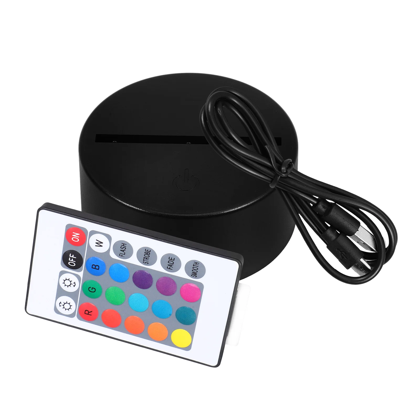 

Creative Touch 7 Colors LED Lamp Base USB Charging St for Acrylic Black Remote Control 16 Colors Changeable Plastic LED Base