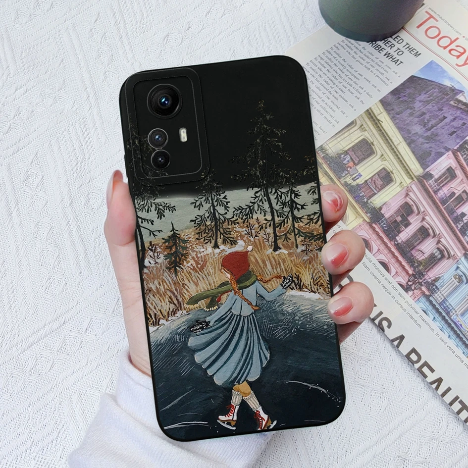 Phone Case For Xiaomi Redmi Note 12S Coques Fashion Astronaut Avocado Liquid Silicone Pretty Phone Cover For Redmi Note12S Funda