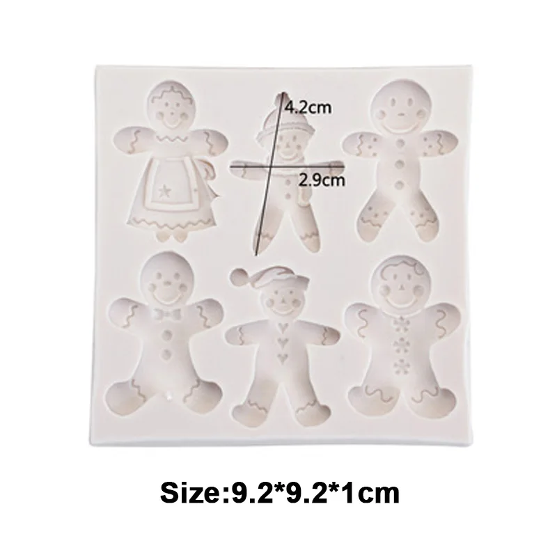 Christmas Cake Mold DIY Santa Snowman elk Decoration Mold Resin Chocolate Fudge Mold Baking Cake Tools Accessories