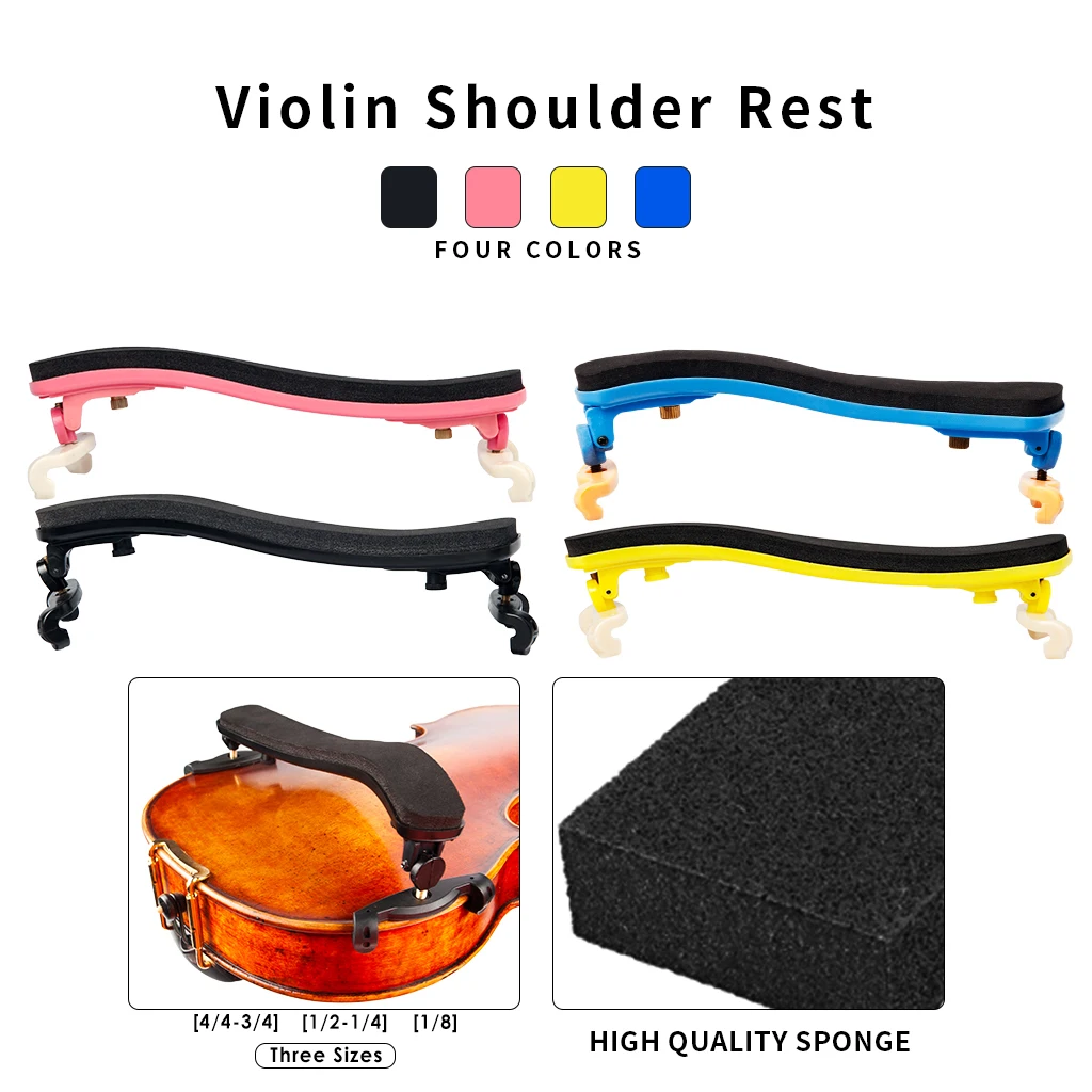 Adjustable 4/4 3/4 Violin Shoulder Rest Fiddle Pad Support Sponge 1/2 1/4 &1/8 Size Violin ABS Nylon Wood Carbon Fiber Germanic