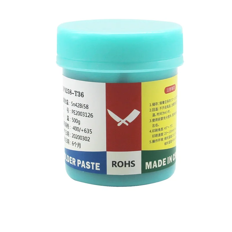 Solder pate SMT patch Sn42Bi58 Sn62.8Pb36.8Ag0.4 200g/bottle Solda Solder paste Low temperature 138℃ 181℃