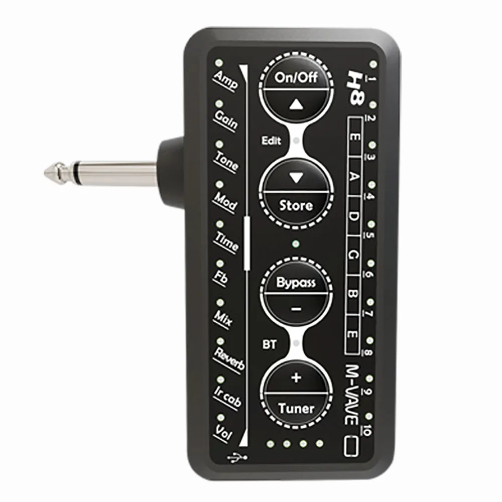 Imagem -02 - M-vave h8 Guitar Plug Amp sem Fio Mini Amplificador Sistema Guitar Headphone Alto-falantes Pa1 Acoustic Electric Bass Effect Pedal