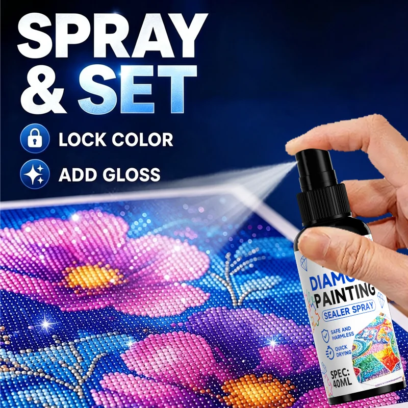 KJM Diamond Painting Sealer Spray Anti-Fall Quick Dry Transparent Non-Sticky Resists Yellowing For DIY Craft Puzzle Gem Lock