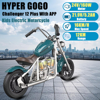 HYPER GOGO Challenger 12 Kids Plus With App Electric Motorbike 160W 24V 5.2Ah 12*3 Inch Tire Children Electric Motorcycles Bike