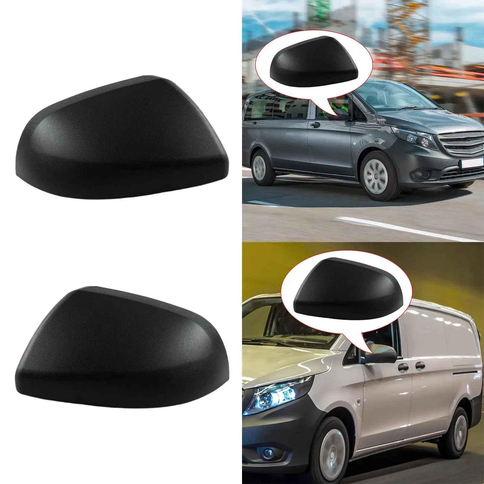 Wing Mirror Cover Black Replacement Parts High Quality for Mercedes-benz vito W447 14-20 Accessories