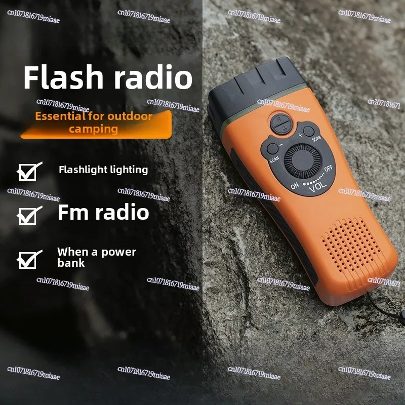 Radio Flashlight Lighting Alarm Outdoor Waterproof Charging Hand Crank Emergency Radio