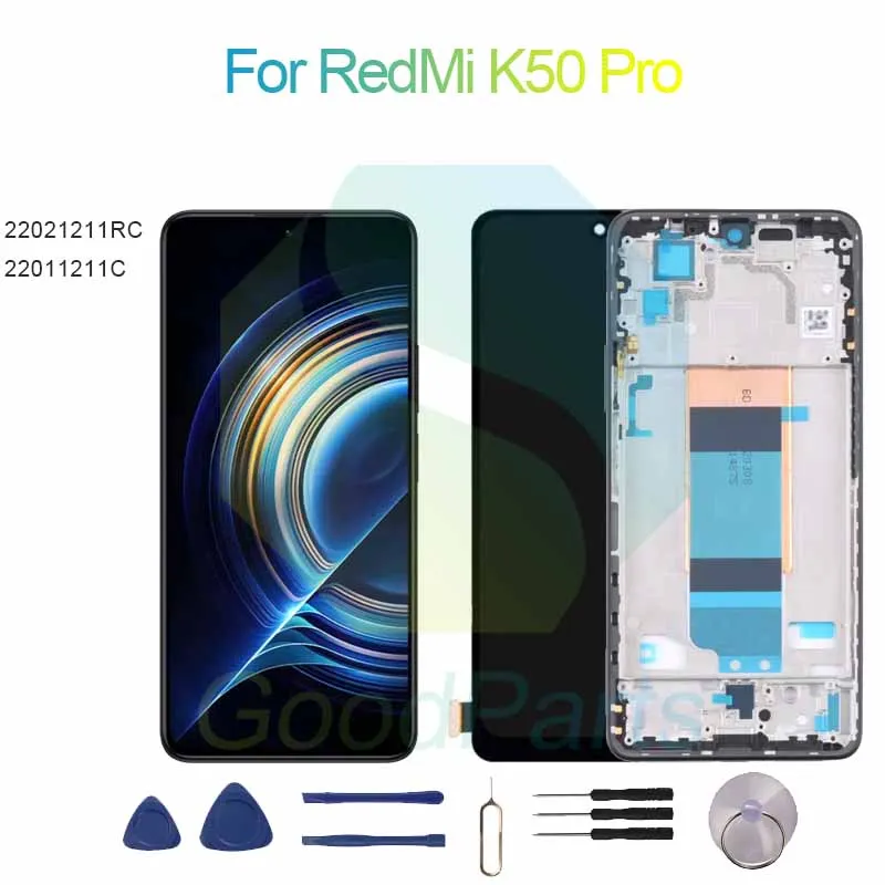 For RedMi K50 Pro Screen Display Replacement 2400*1080 22021211RC, 22011211C For RedMi K50 Pro LCD Touch Digitizer Assembly