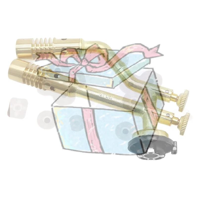 

【CCA】Dual-Head Gas Torch Adjustable Brass Welding Heating Flame Burner High Temperture Propane Butane Welding Torch