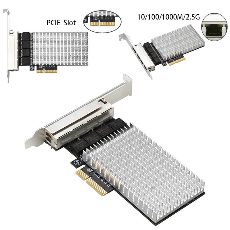 การ์ด Lan RJ45 LAN อะแดปเตอร์อินเทอร์เน็ต Splitter อะแดปเตอร์ PCIE to Ethernet diskless Gigabit PCI-E การ์ดเครือข่ายเกม PCIE การ์ด RJ45 Hub