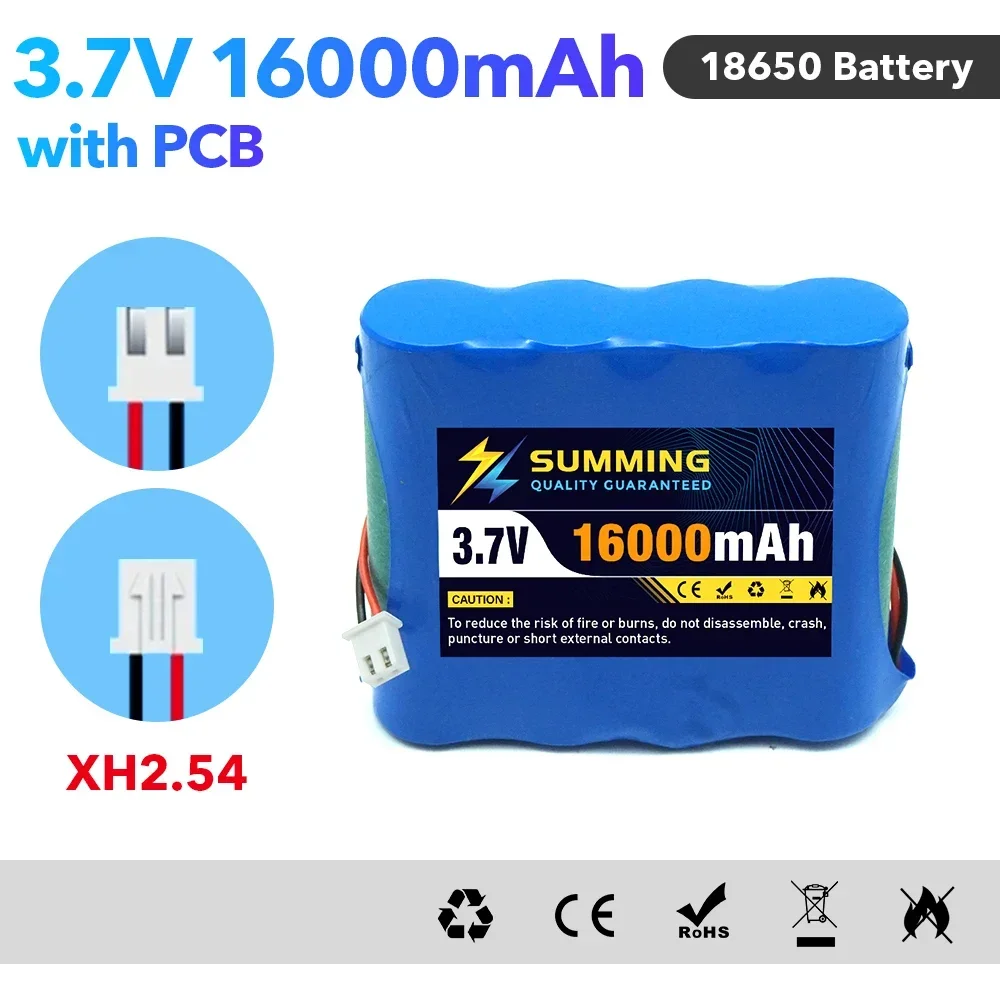 

New 1S4P 18650 3.7V 16000mAh Li-Ion Battery,For Fishing LED Light Bluetooth Speaker Emergency Battery DIY Welding Silicone Wire